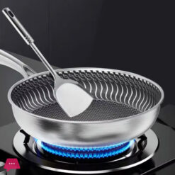 Honeycomb Laser Coated Stainless Steel Frying Pan Non-Stick Omelet Pan - 28Cm