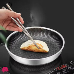 Honeycomb Laser Coated Stainless Steel Frying Pan Non-Stick Omelet Pan - 28Cm