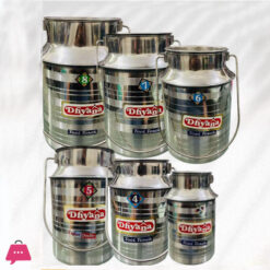 INDIAN CAN STAINLESS STEEL OIL MILK CONTAINERS SIZE 8 LTR
