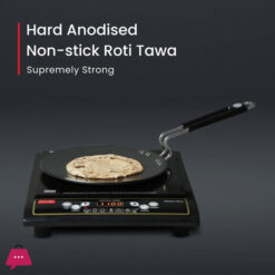 Indian Imported Hard Anodized Non Stick Tawa Roti Maker Paratha Pan - Induction Base - 12 Inches 4Mm 10 Indian Imported Hard Anodized Non Stick Tawa Roti Maker Paratha Pan - Induction Base - 12 Inches 4Mm