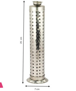 Indian Imported Stainless Steel Agarbatti Stand - Incense Stick Holder With Ash Catcher - 25Cm Height &Amp; 7Cm Width - Image 2