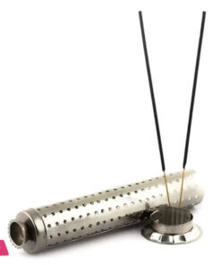 Indian Imported Stainless Steel Agarbatti Stand - Incense Stick Holder with Ash Catcher - 25cm Height & 7cm Width