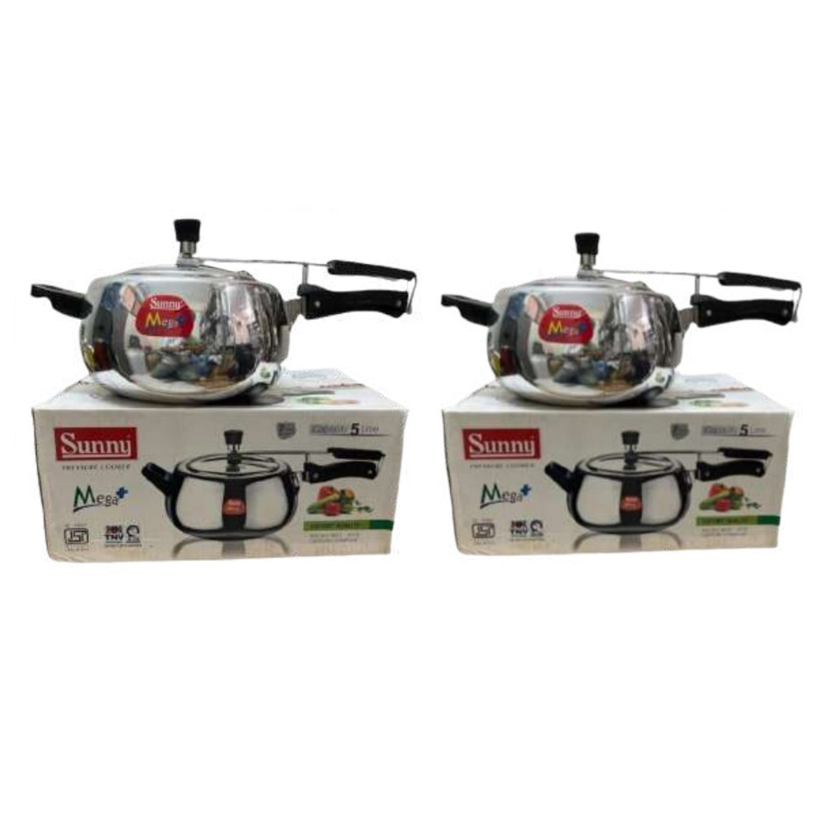 Indian Innerlid Mega Sunny Cooker Aluminum Pressure Cooker - 5 Liter