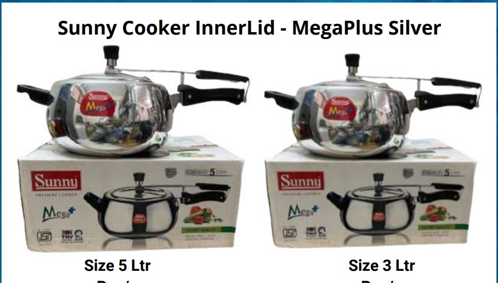 Indian Innerlid Mega Sunny Cooker Aluminum Pressure Cooker - 5 Liter