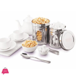 Indian Stainless Steel Aarpar Dabba Set - See Thru Food Containers 7X11 - Set Of 5