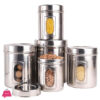 Indian Stainless Steel Aarpar Dabba Set - See Thru Food Containers 7X11 - Set Of 5