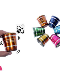 Indian Stainless Steel Glass with Bell for Baby Kids Set of 4, Multicolour - 50ml - Ghanti Kids Glass