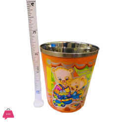 Indian Stainless Steel Kids Glass With Bell For Drinking &Amp; Playing - Mini Ghanti Glass- Coloured Cartoon Printed 75Ml - Pack Of 2