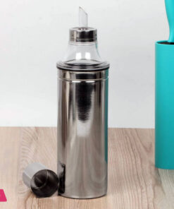 Indian Stainless Steel Oil Bottle Oil Can - 1 Litre - Silver