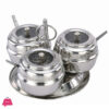 Indian Stainless Steel Pickle Set With Revolve Stand 3 In 1