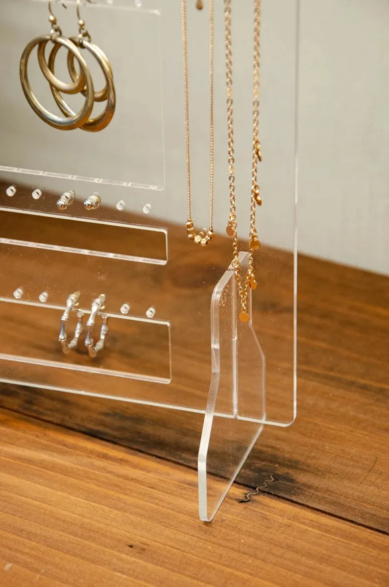 Jewellery Stand Necklaces And Earrings Organizer Clear Acrylic Earring Organizer Jewelry Display Bracelet Organizer