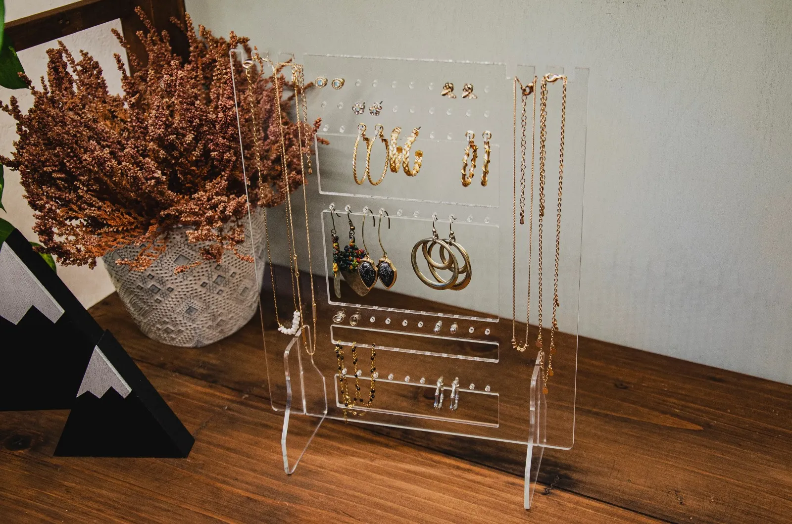 Jewellery Stand Necklaces And Earrings Organizer Clear Acrylic Earring Organizer Jewelry Display Bracelet Organizer