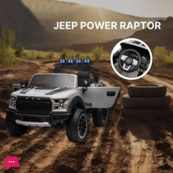 Kids Ride On Raptor Power Car Dala Electric Off-Road Car Remote-Controlled - 2-Seater Side Handle Drive