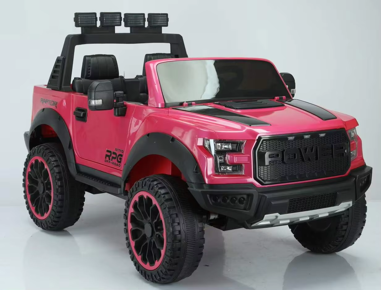 Kids Ride On Raptor Power Car Dala Electric Off-Road Car Remote-Controlled - 2-Seater Side Handle Drive