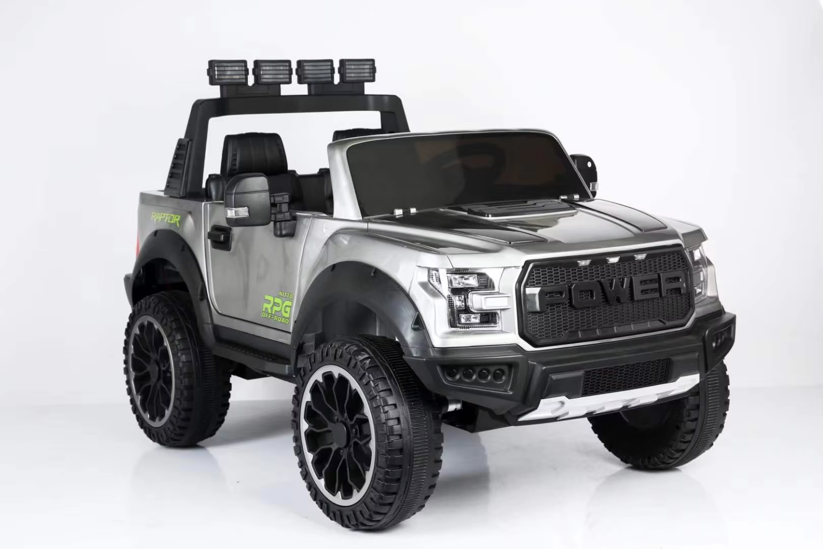 Kids Ride On Raptor Power Car Dala Electric Off-Road Car Remote-Controlled - 2-Seater Side Handle Drive