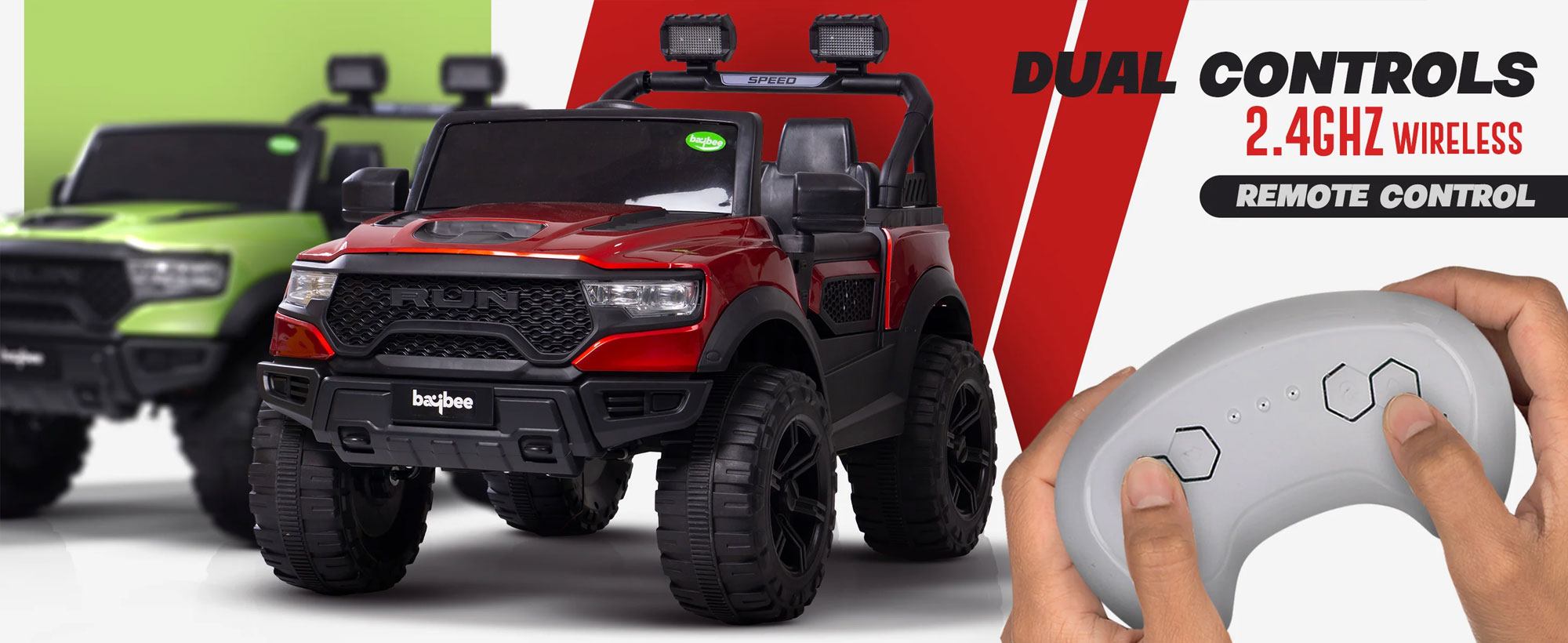 Kids Run 4X4 Kids Battery Operated Jeep For Kids With Rgb Light &Amp; Music