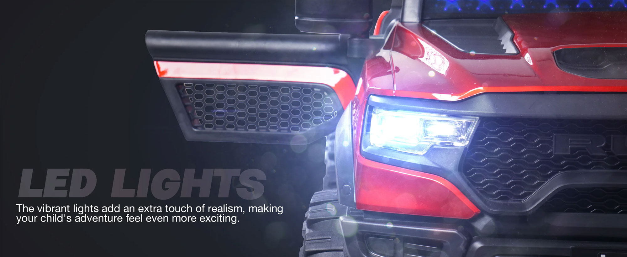 Kids Run 4X4 Kids Battery Operated Jeep For Kids With Rgb Light &Amp; Music