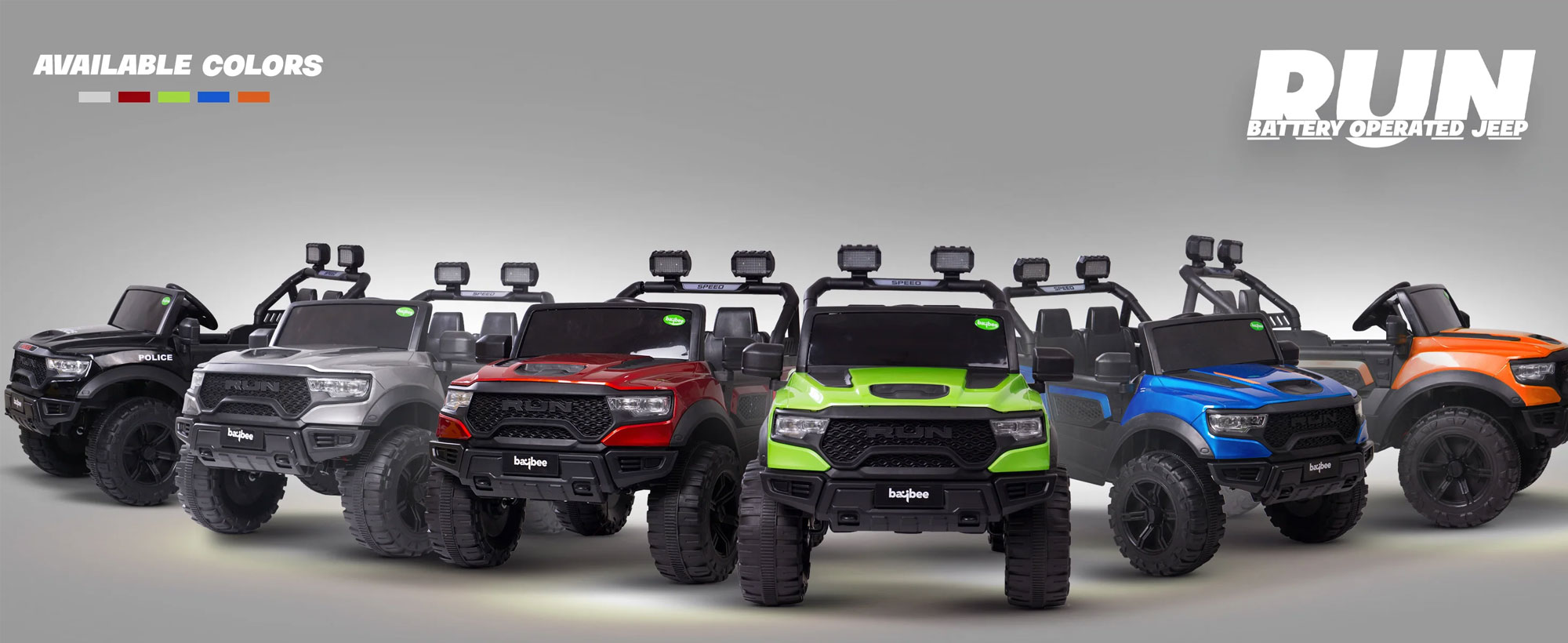 Kids Run 4X4 Kids Battery Operated Jeep For Kids With Rgb Light &Amp; Music