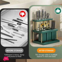 Kitchen Knife Holder Multi-Function Cutter And Cutlery Drainer Rack