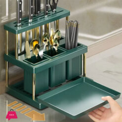 Kitchen Knife Holder Multi-Function Cutter And Cutlery Drainer Rack