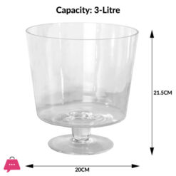 Large Footed Glass Trifle Bowl Serving Bowl 3Ltr