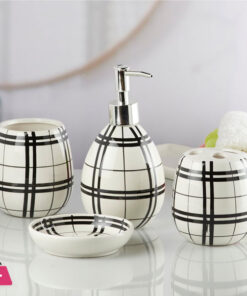 Modern Bath Set With Liquid Handwash Soap Dispenser And Toothbrush Holder Bathroom ( Set Of 4 ) 005-1 11 Modern Bath Set With Liquid Handwash Soap Dispenser And Toothbrush Holder Bathroom ( Set Of 4 ) 005-1 - Image 4