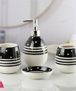 Modern Bath Set With Liquid Handwash Soap Dispenser And Toothbrush Holder Bathroom ( Set Of 4 ) 005-2 18 Modern Bath Set With Liquid Handwash Soap Dispenser And Toothbrush Holder Bathroom ( Set Of 4 ) 005-2 - Image 3