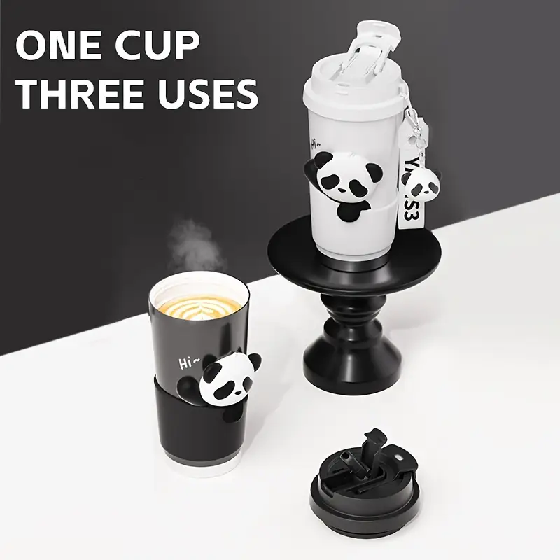 Panda Insulated 316 Stainless Steel Tumbler - Portable Stainless Steel Thermal Flask 520Ml-17.5Oz