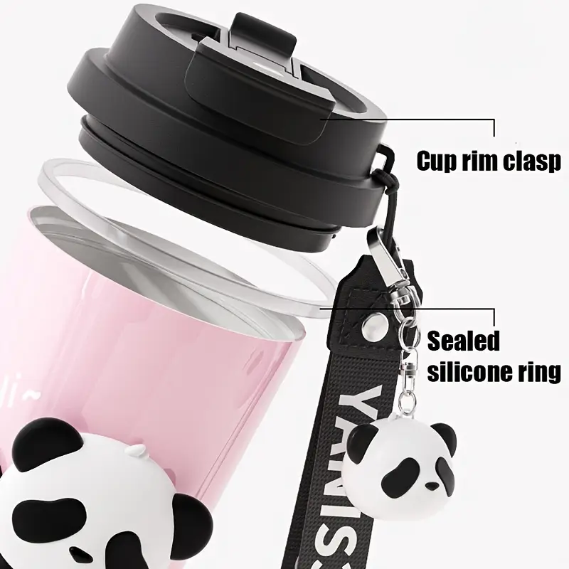 Panda Insulated 316 Stainless Steel Tumbler - Portable Stainless Steel Thermal Flask 520Ml-17.5Oz