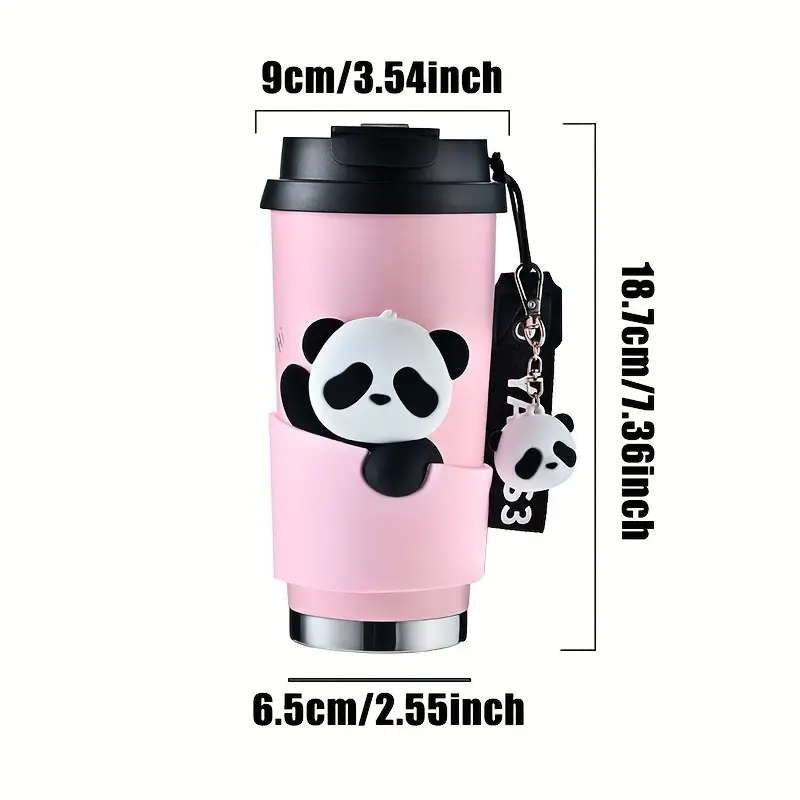 Panda Insulated 316 Stainless Steel Tumbler - Portable Stainless Steel Thermal Flask 520Ml-17.5Oz