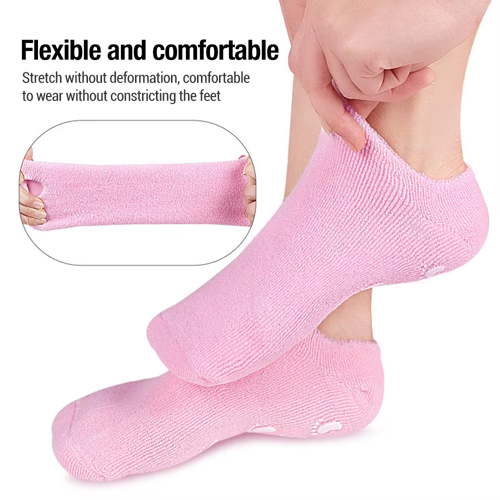 Silicone Gel Moisturizing Ultra-Soft Spa Socks For Repair Dry Cracked Feet And Ankles, Skincare, Spa Moisturizing Gel Socks, Spa Socks For Cracked Heels, Spa Gel Socks.
