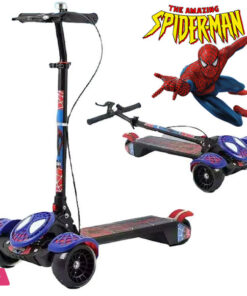 Spider-Man Large Foldable Kick Scooter With Brake Light Music - Max Load 100kg