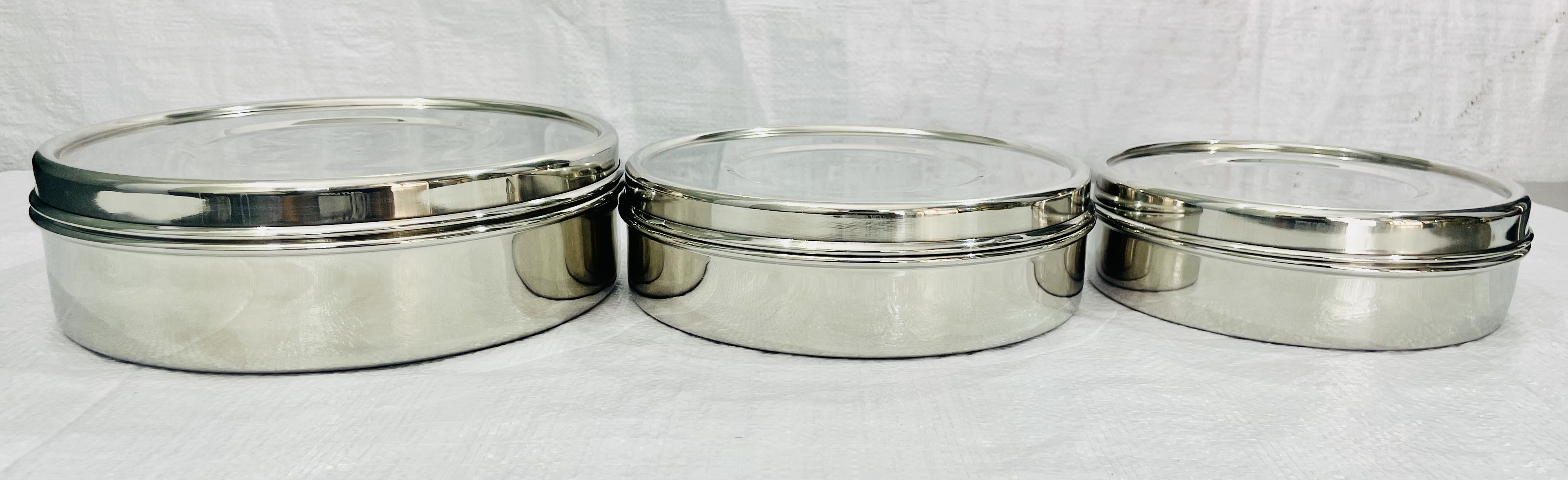 Aristo Inidan Stainless Steel Kitkat Dabba Storage Containers Set Of 3 Kitchen Storage Boxes Premium Quality Kitchen Food Storage