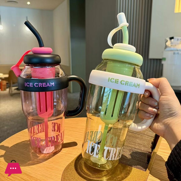 Summer Sport Water Bottle With Tea Infuser Straw Cover Handle Cute Plastic Ice Coffee Milk Tea Juice Travel Drink Bottle Jug 3 Summer Sport Water Bottle With Tea Infuser Straw Cover Handle Cute Plastic Ice Coffee Milk Tea Juice Travel Drink Bottle Jug