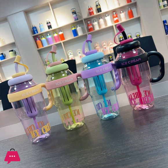 Summer Sport Water Bottle With Tea Infuser Straw Cover Handle Cute Plastic Ice Coffee Milk Tea Juice Travel Drink Bottle Jug 4 Summer Sport Water Bottle With Tea Infuser Straw Cover Handle Cute Plastic Ice Coffee Milk Tea Juice Travel Drink Bottle Jug - Image 2