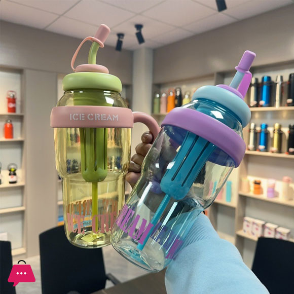 Summer Sport Water Bottle With Tea Infuser Straw Cover Handle Cute Plastic Ice Coffee Milk Tea Juice Travel Drink Bottle Jug 5 Summer Sport Water Bottle With Tea Infuser Straw Cover Handle Cute Plastic Ice Coffee Milk Tea Juice Travel Drink Bottle Jug - Image 3