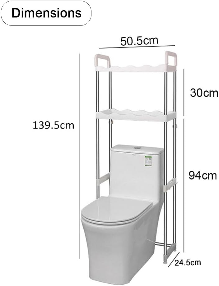 2 Tier Toilet Rack Cabinet Shelves For Shampoo Holder Shower Bathroom Kitchen Space Saver Shelf Organizer Holder