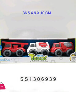 Unbreakable Kinetic Truck Set Ambulance Fire fighter Truck Ladder Truck  Set of 3