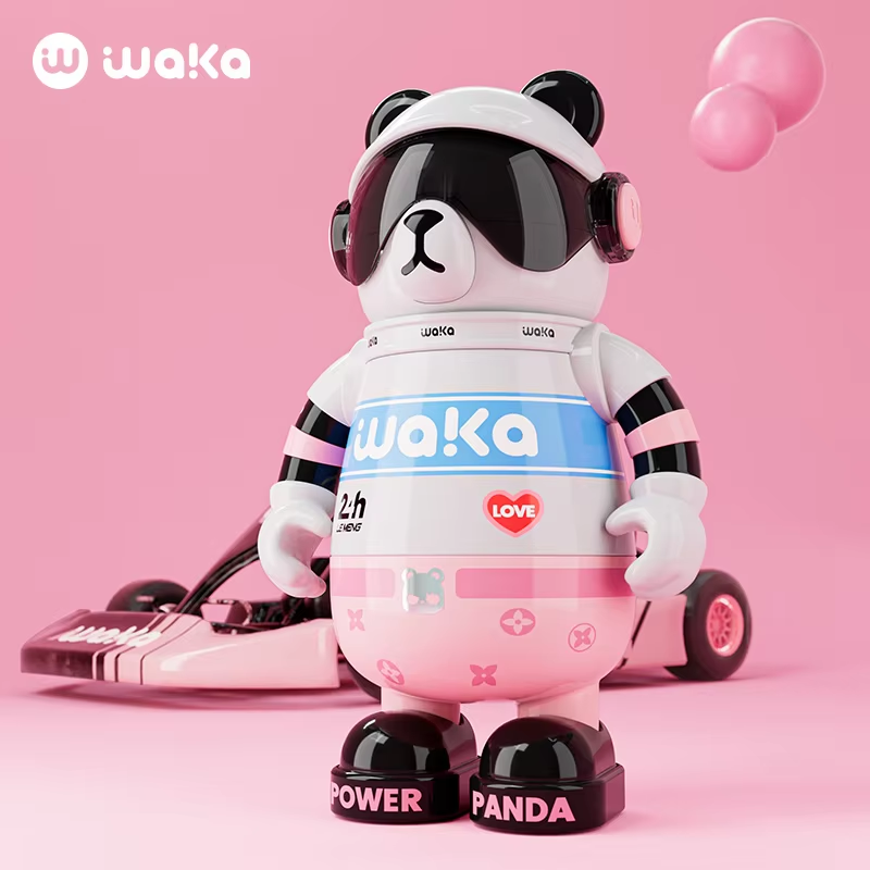 Wakawaka Panda Vacuum Insulated Stainless Steel Water Bottle