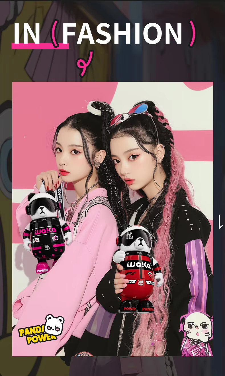 Wakawaka Panda Vacuum Insulated Stainless Steel Water Bottle