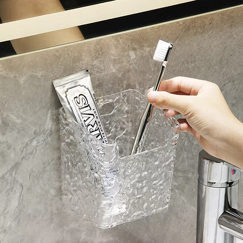 Wall Mount Small Bin Multipurpose Mounted Bin Organizers Durable Crystal Clear Storage Box - 1 Piece