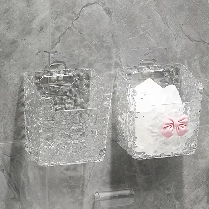 Wall Mount Small Bin Multipurpose Mounted Bin Organizers Durable Crystal Clear Storage Box - 1 Piece
