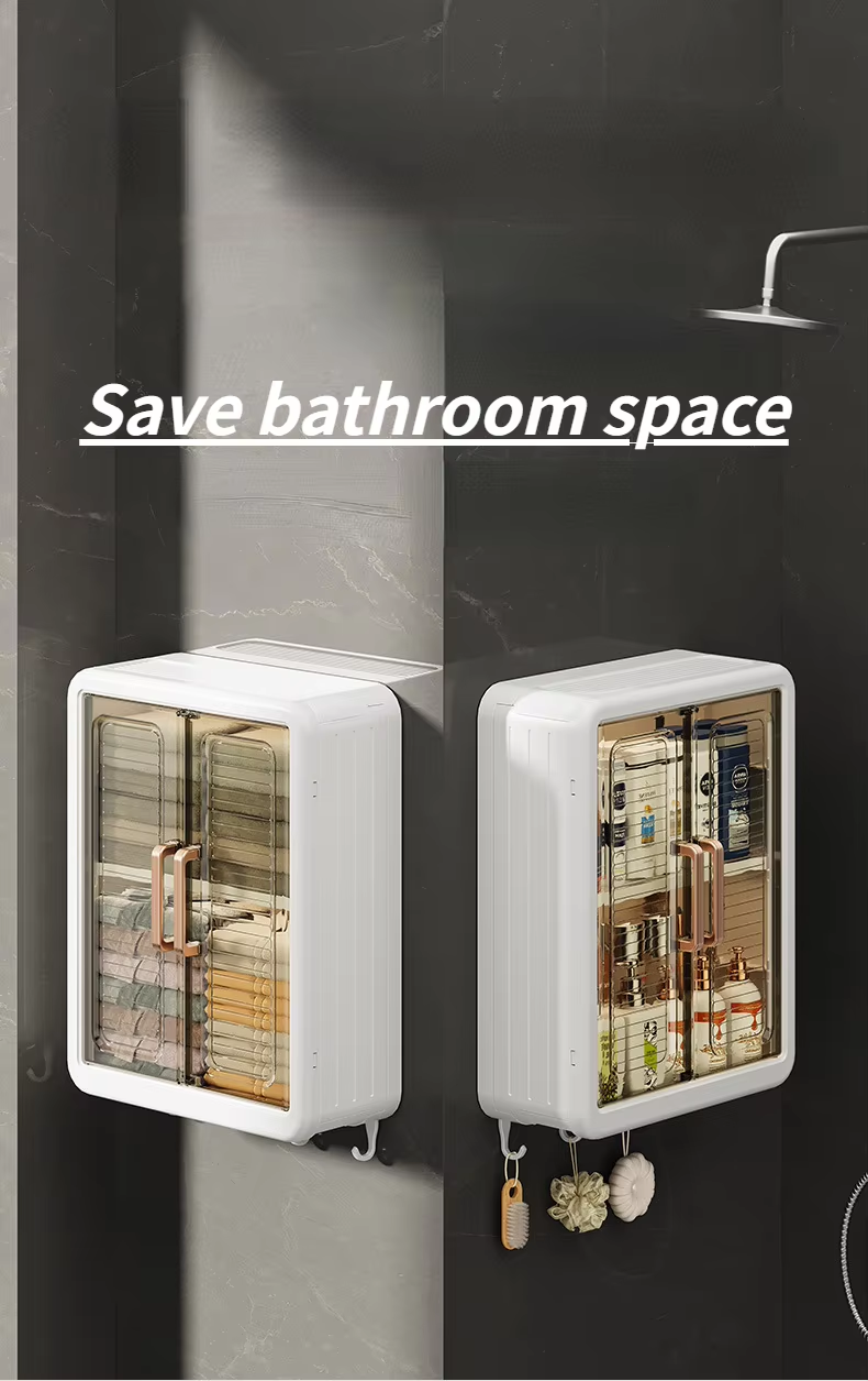 Wall-Mounted Storage Rack For Bathroom Kitchen Storage Cabinet