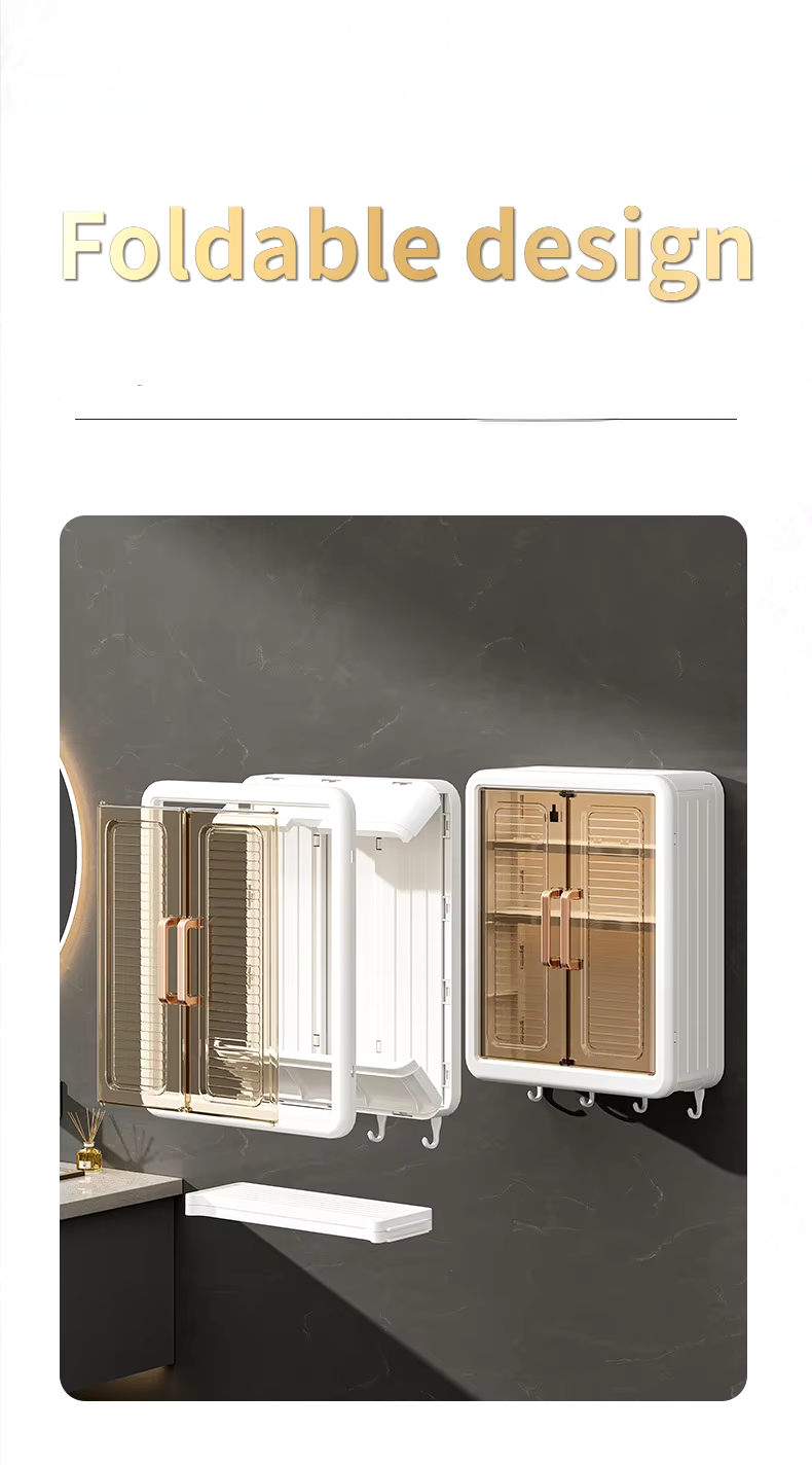 Wall-Mounted Storage Rack For Bathroom Kitchen Storage Cabinet