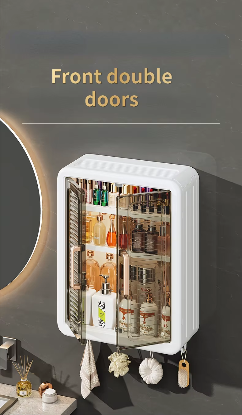 Wall-Mounted Storage Rack For Bathroom Kitchen Storage Cabinet