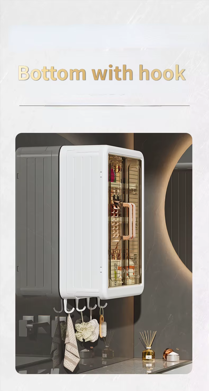 Wall-Mounted Storage Rack For Bathroom Kitchen Storage Cabinet