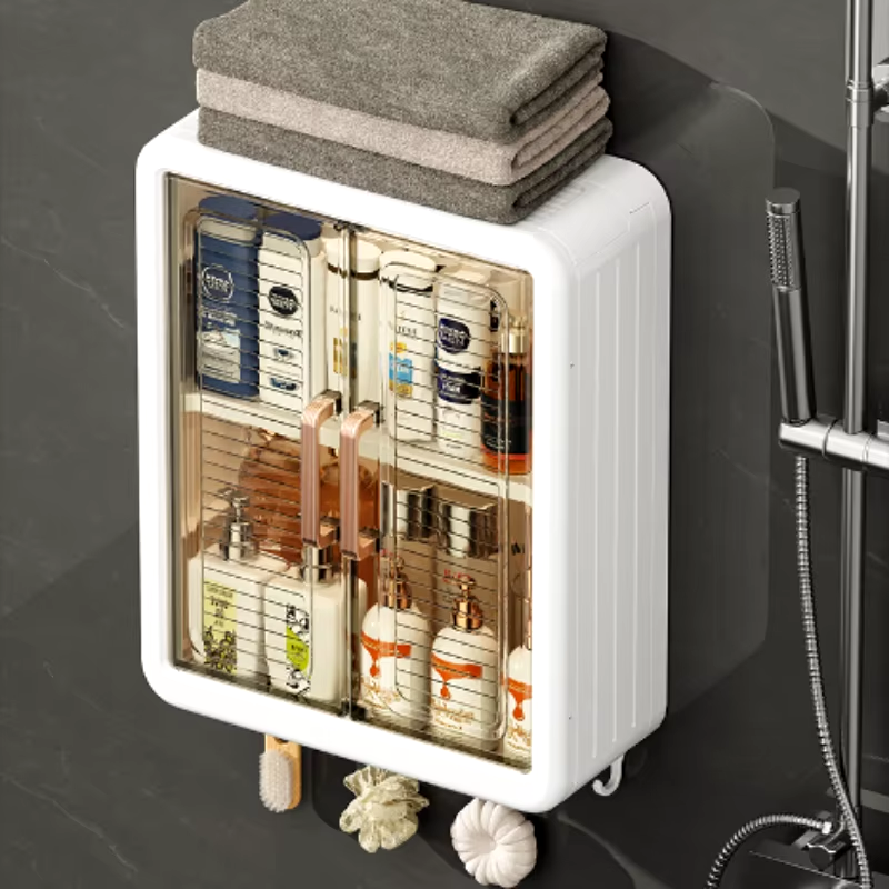 Wall-Mounted Storage Rack For Bathroom Kitchen Storage Cabinet