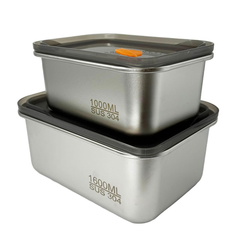 Stainless Steel Food Containers With Lids Snack Containers Leak Proof (1000Ml+1600Ml)