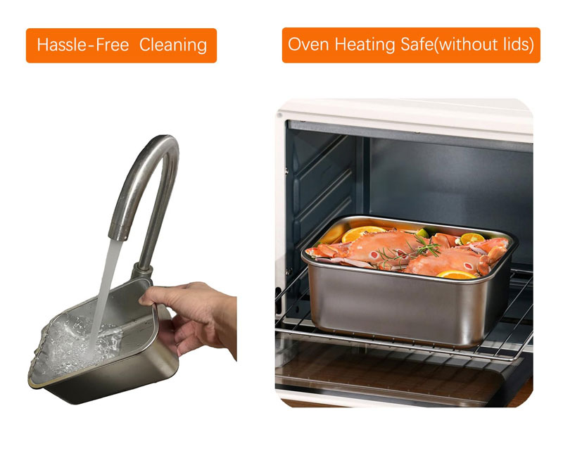 Stainless Steel Food Containers With Lids Snack Containers Leak Proof (1000Ml+1600Ml)