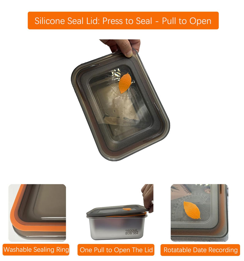 Stainless Steel Food Containers With Lids Snack Containers Leak Proof (1000Ml+1600Ml)